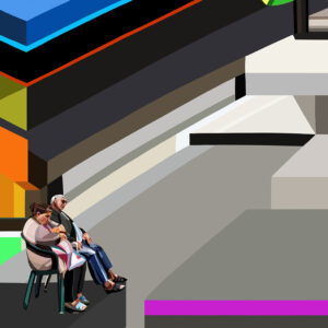an elderly couple sitting next to each other