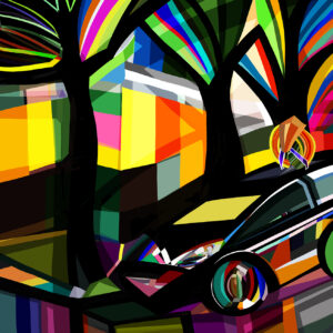 a rushing car