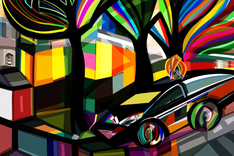 a rushing car
